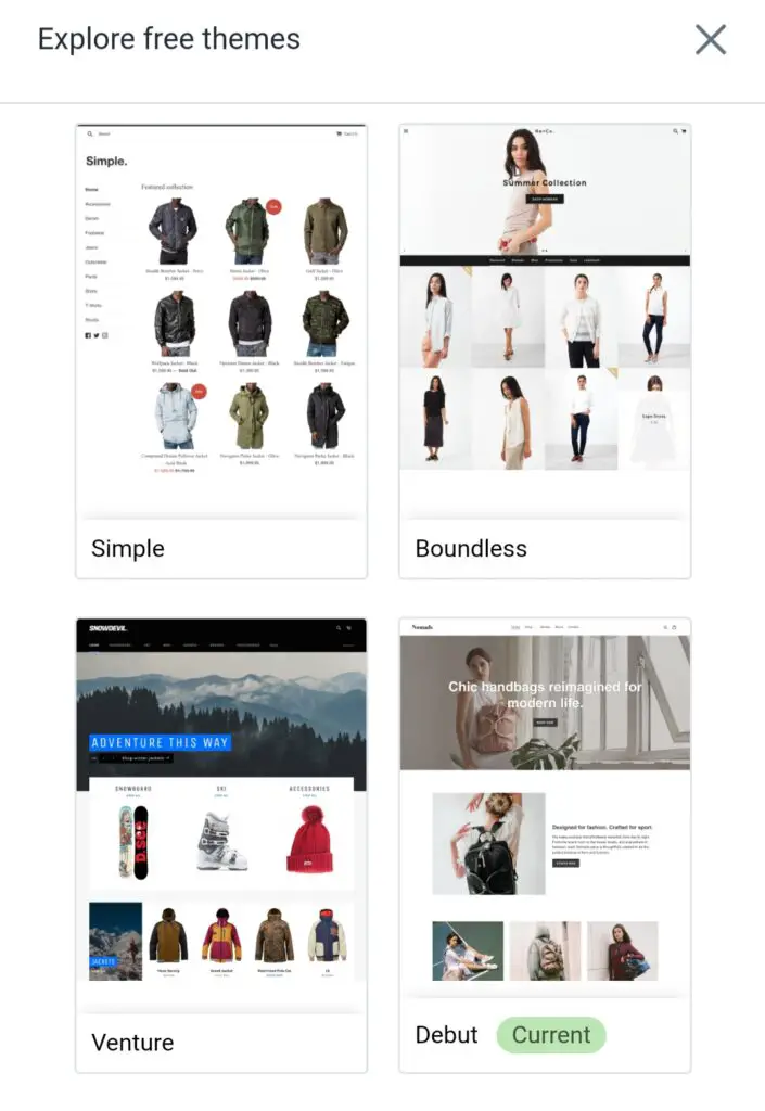 Themes on Shopify