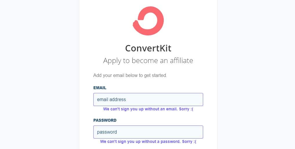 ConvertKit affiliate program signup