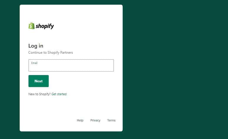 shopify affiliate login email