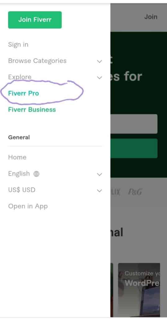 fiverr pro on mobile