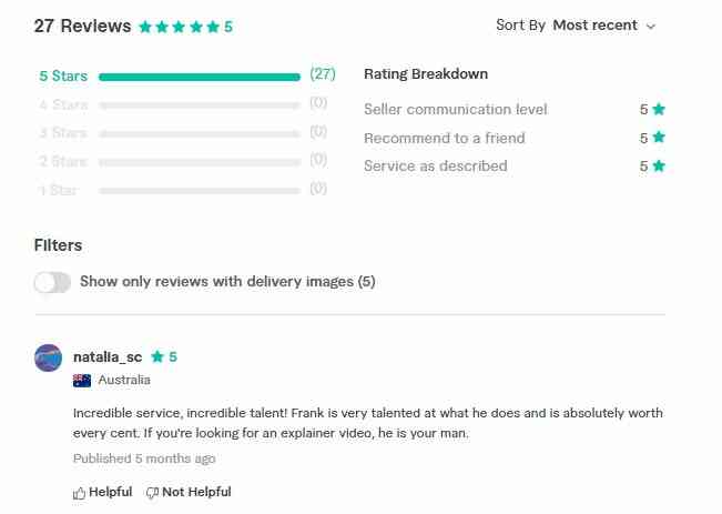 fiverr ratings and review