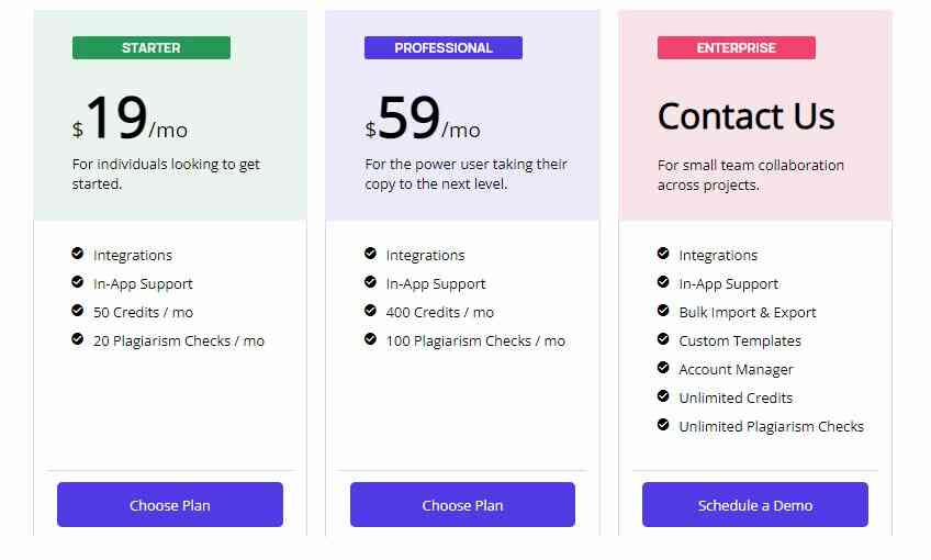 Copysmith pricing plans