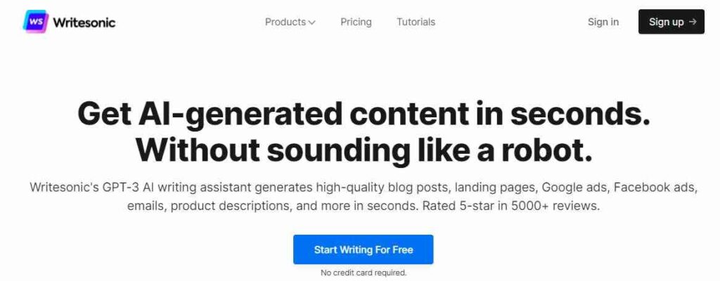 Writesonic AI writing tool