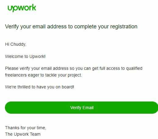 email verification on upwork