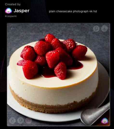 Plain cheesecake created with Jasper Art