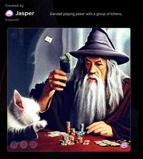 Jasper art creates Dandalf playing poker with group of kittens