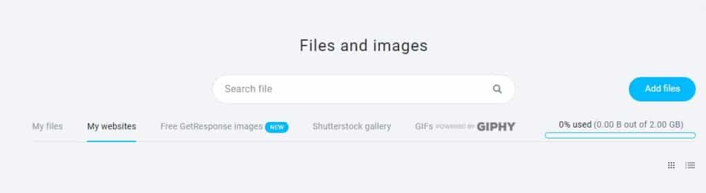 GetResponse supports uploading files and images