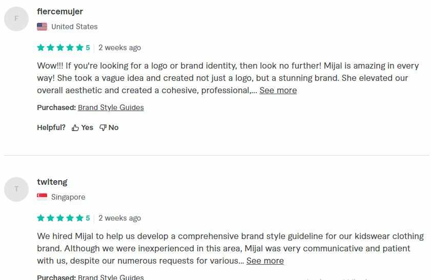 Mijal's review on Fiverr
