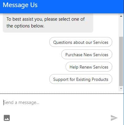 chatting a Bluehost customer representative