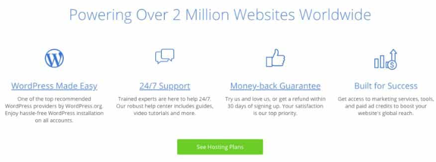 Bluehost powers over 2 million websites