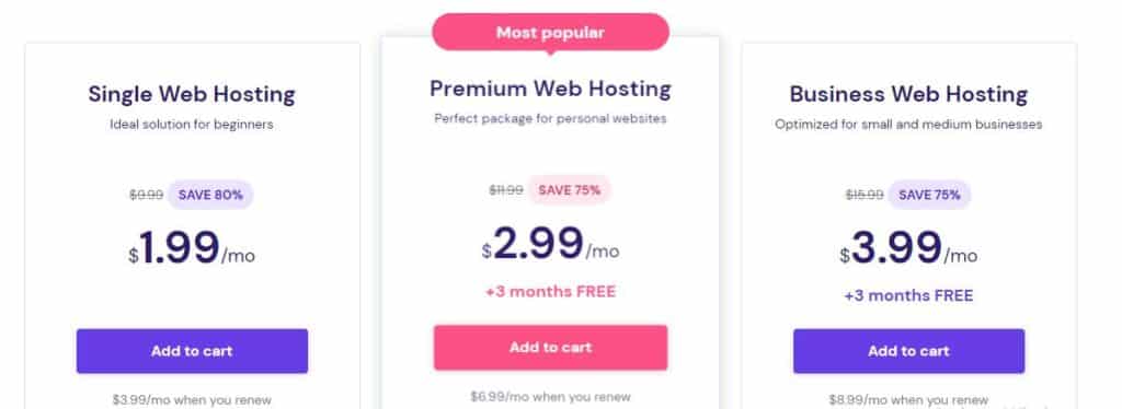 beginner web hosting plans on hostinger