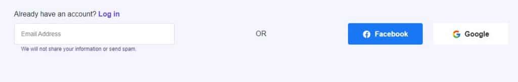 creating an account for hosting on hostinger
