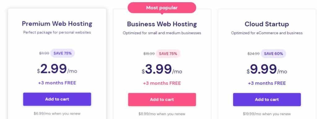 popular hostinger web hosting plans