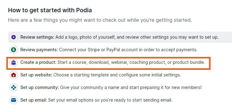 How to set up course on Podia