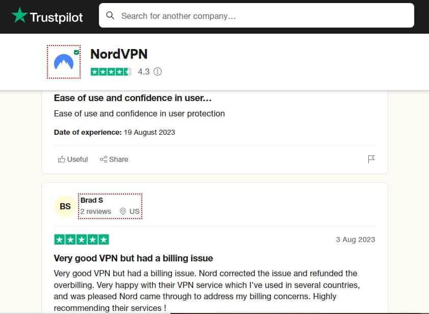 nordvpn review on trustpilot