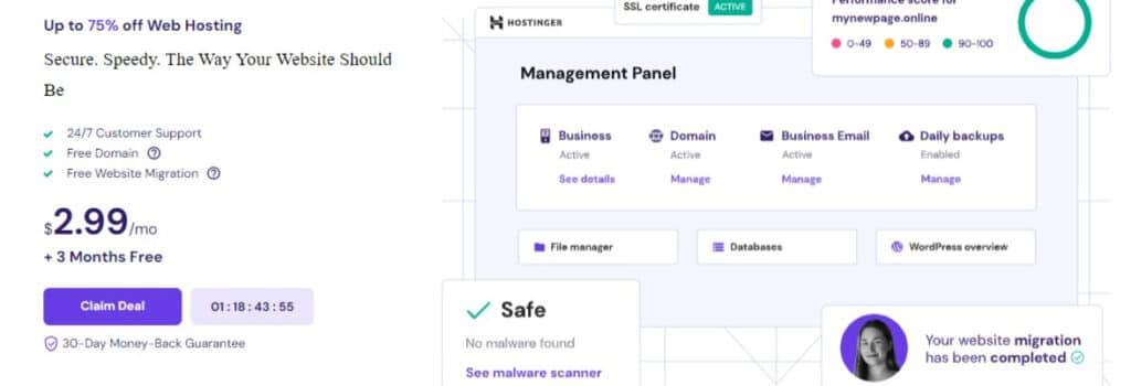 Hostinger plan for blog