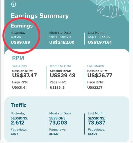 earnings from mediavine