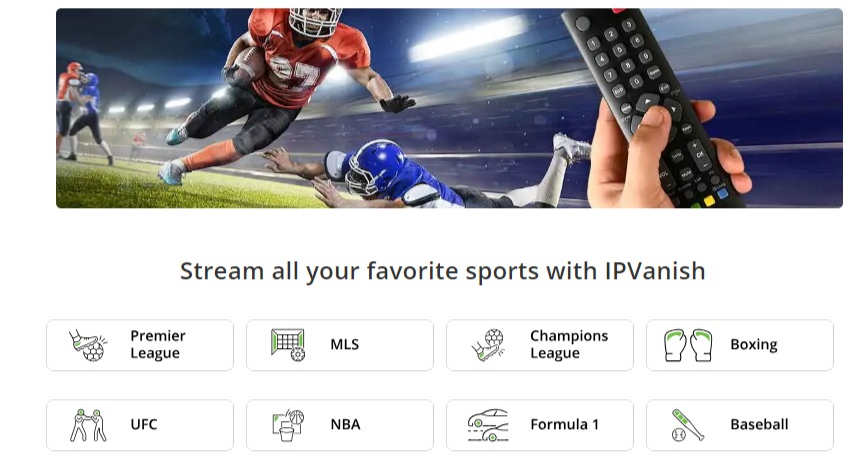 Streaming sports on IPVanish