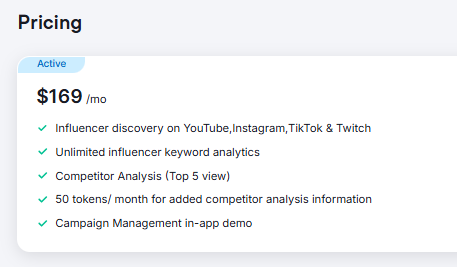 semrush influencer analytics pricing