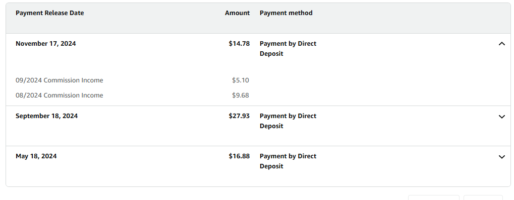 amazon affiliate earnings