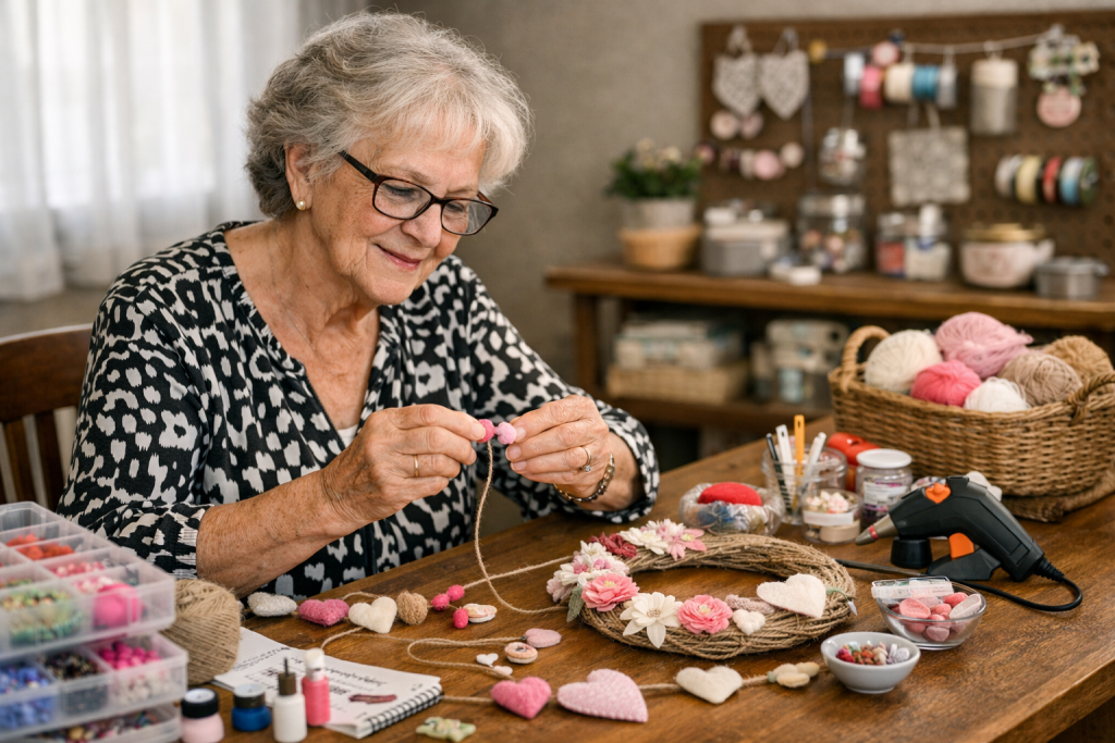 Making crafts as a side gig for seniors to sell and make money