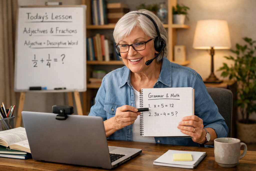 Tutoring online as a retirement income idea