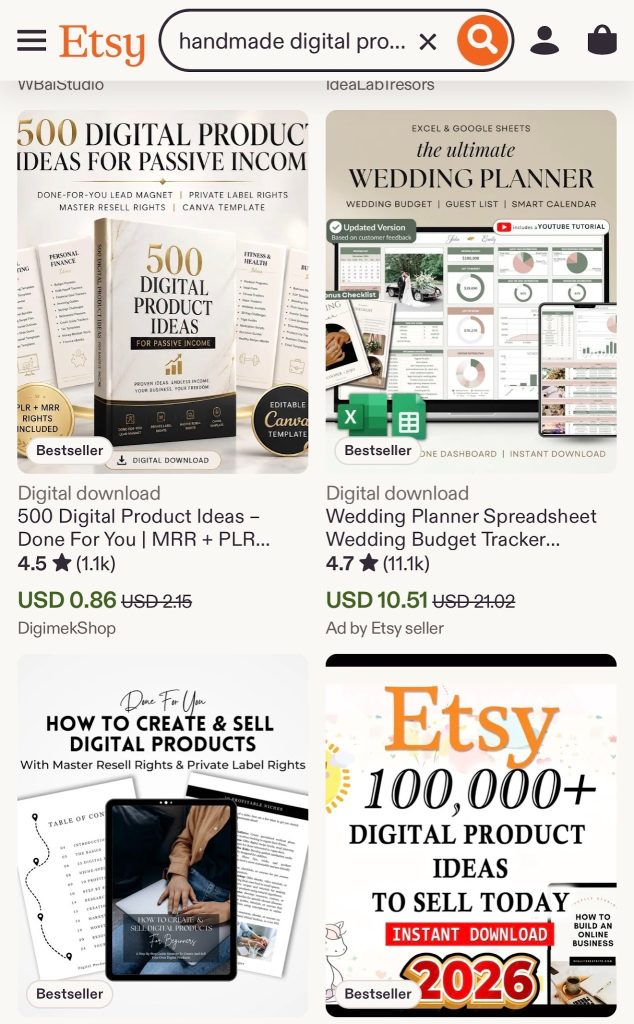 Selling templates on Etsy