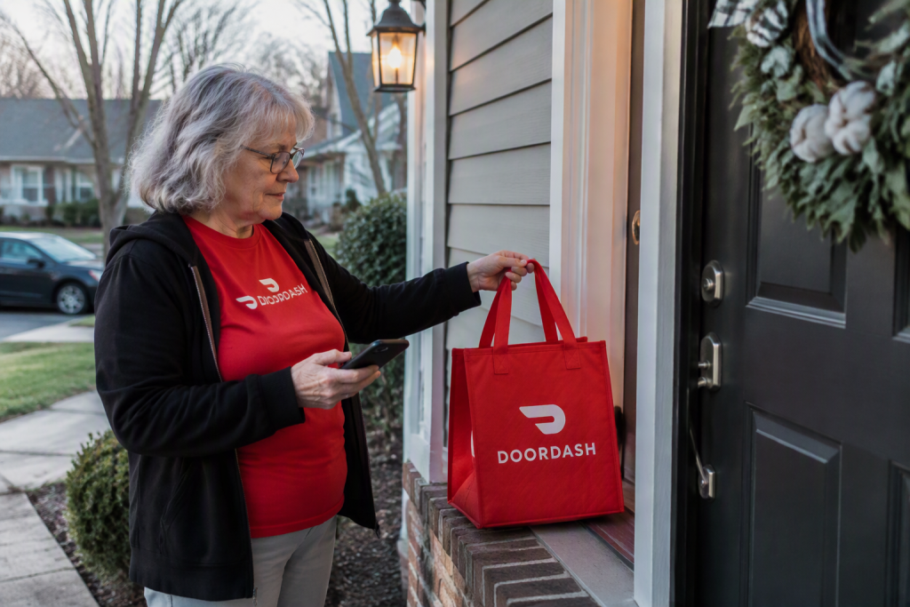 Grandma doing doordash delivery
